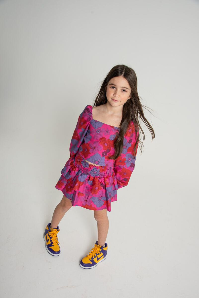 Theme NYC Jordyn Top | Pink 70s Floral