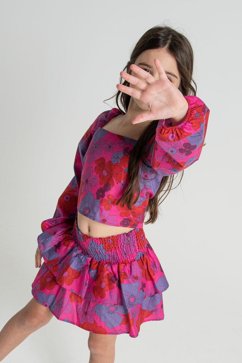Theme NYC Jordyn Top | Pink 70s Floral