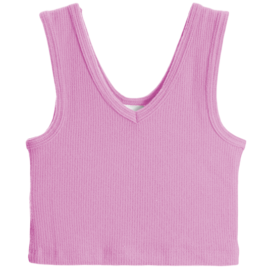 Suzette Mädchen Superweiches Waffel-Brami-Tanktop | Rosa