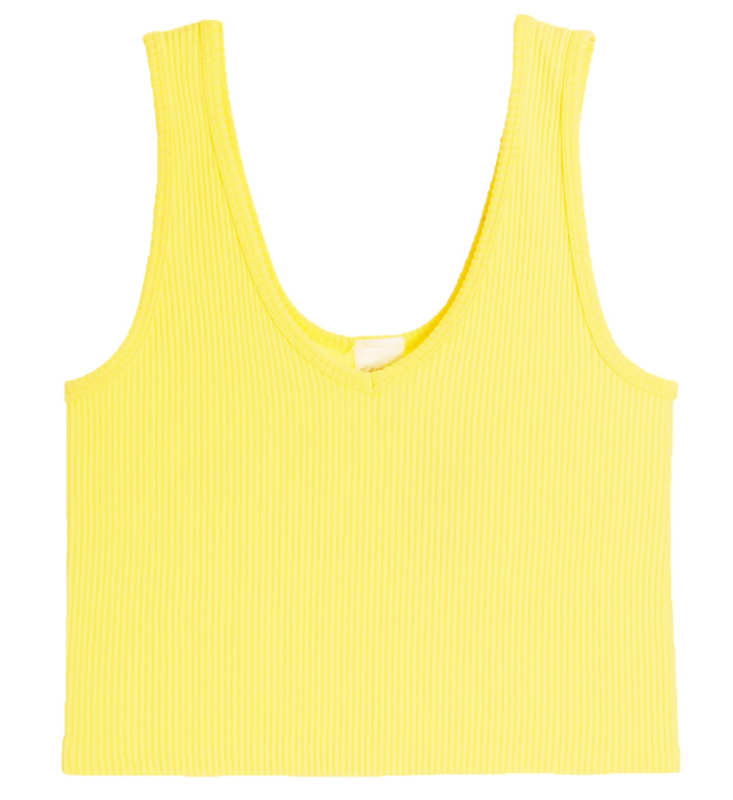 Geripptes Tanktop mit V-Ausschnitt für Mädchen Suzette | Kobalt