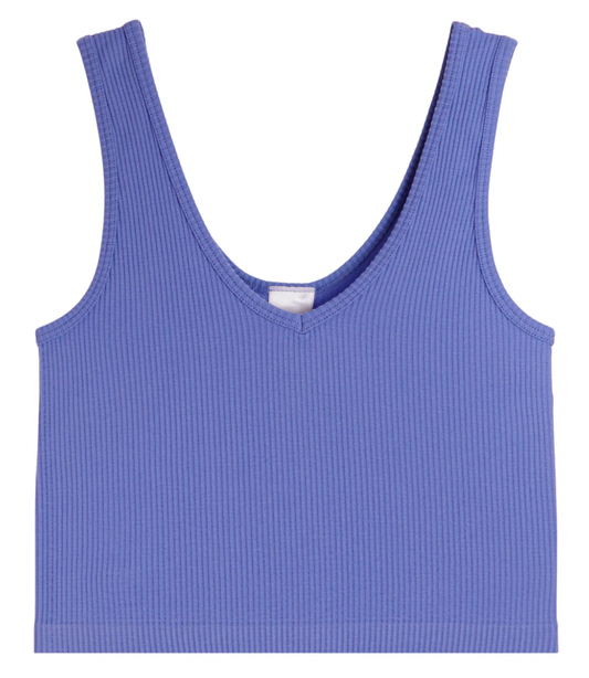 Suzette Mädchen Geripptes Tanktop mit V-Ausschnitt | Persian Jean