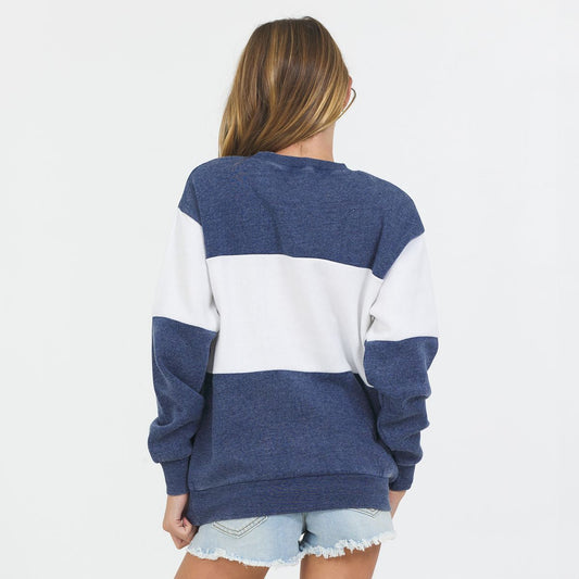 Vintage Havana Hamptons Tennis Colorblock Crewneck | Navy