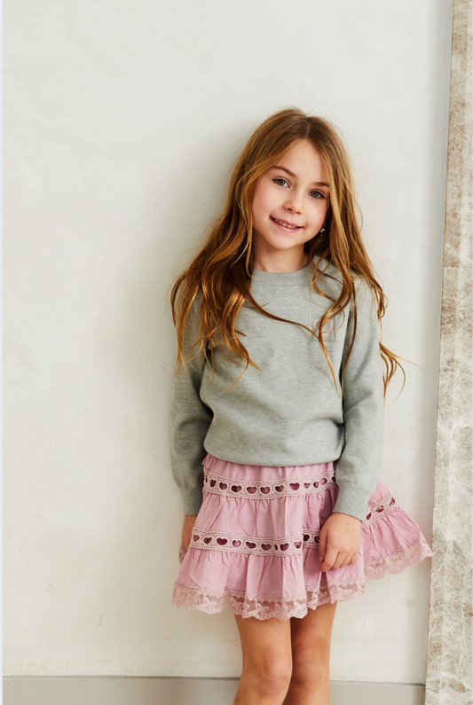 Theme NYC Sofia Heart Bow Lace Mini | Rose Pink