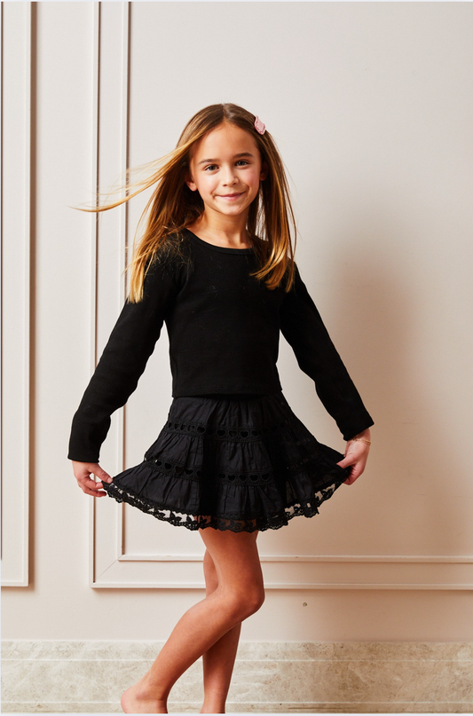 Theme NYC Sofia Heart Bow Lace Mini | Black