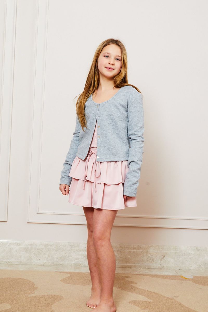 Theme NYC Tali Puff Heart Cardigan