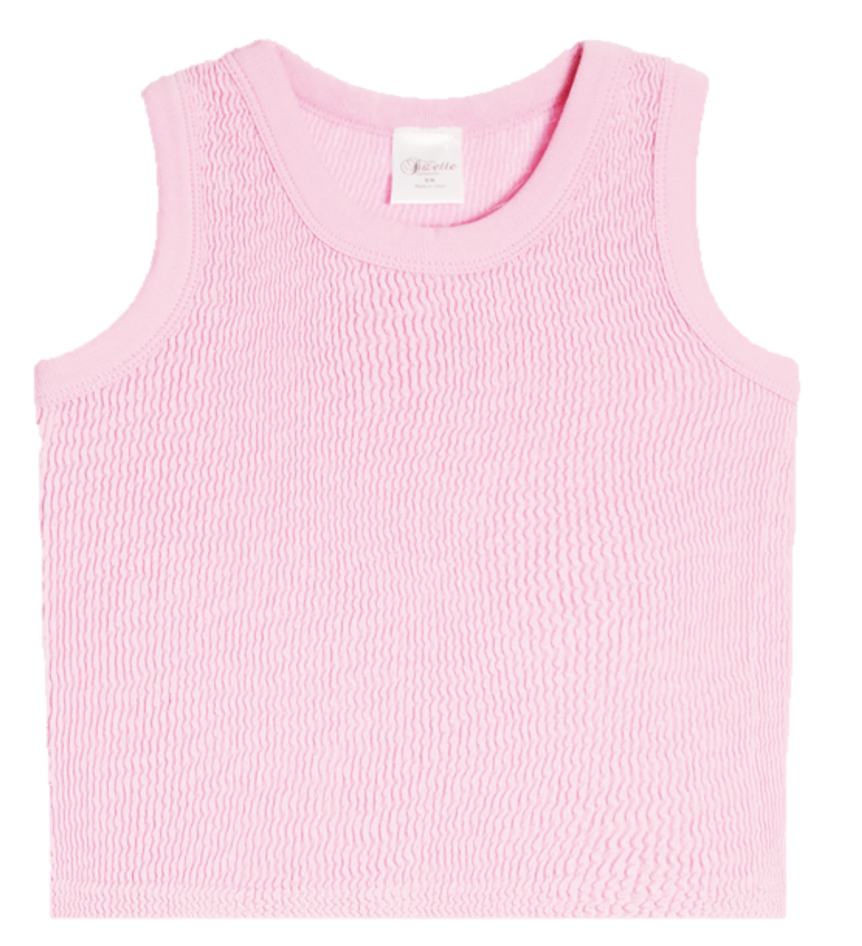 Girls Sleeveless Smocking Tank | Bubble Gum