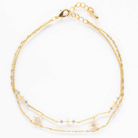 Girls Crew Wandering Stars Gold Bracelet