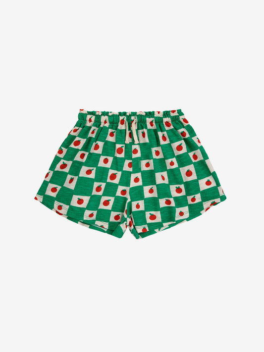 Bobo Choses – Shorts mit Rüschen in Tomatenfarbe