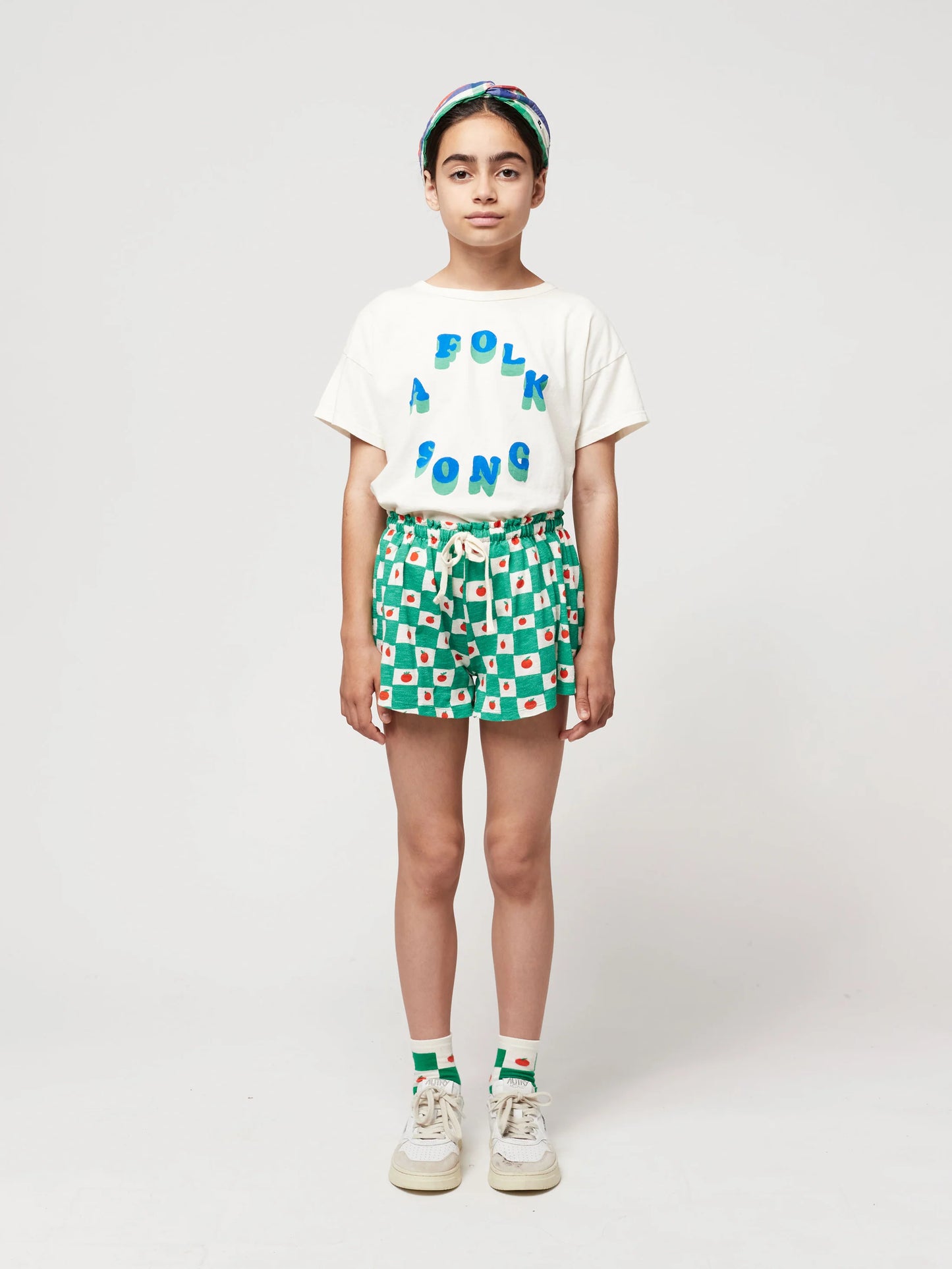 Bobo Choses – Shorts mit Rüschen in Tomatenfarbe