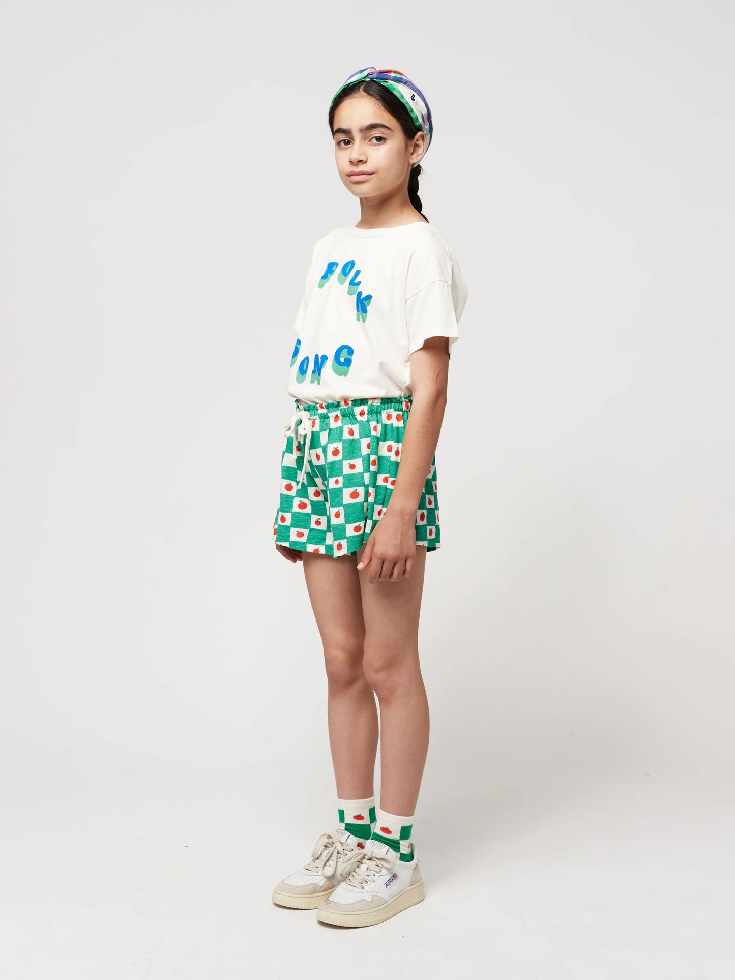 Bobo Choses – Shorts mit Rüschen in Tomatenfarbe