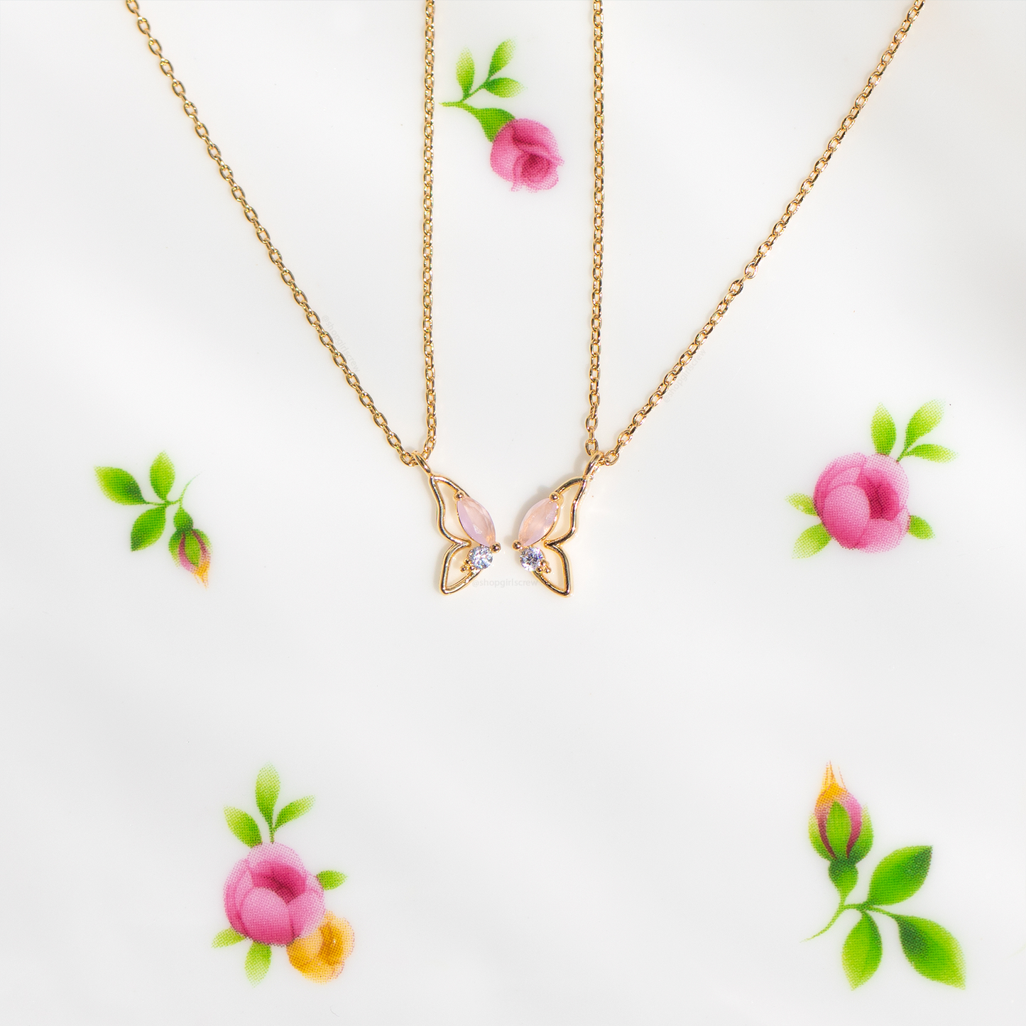 Butterfly Besties Necklace Set - Gold