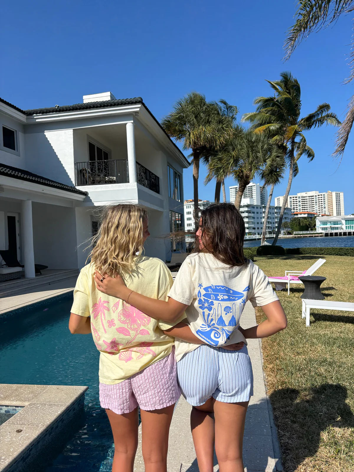 Sunkissed Coconut Ivory Blue Swim And Surf Comfort Colors Tee