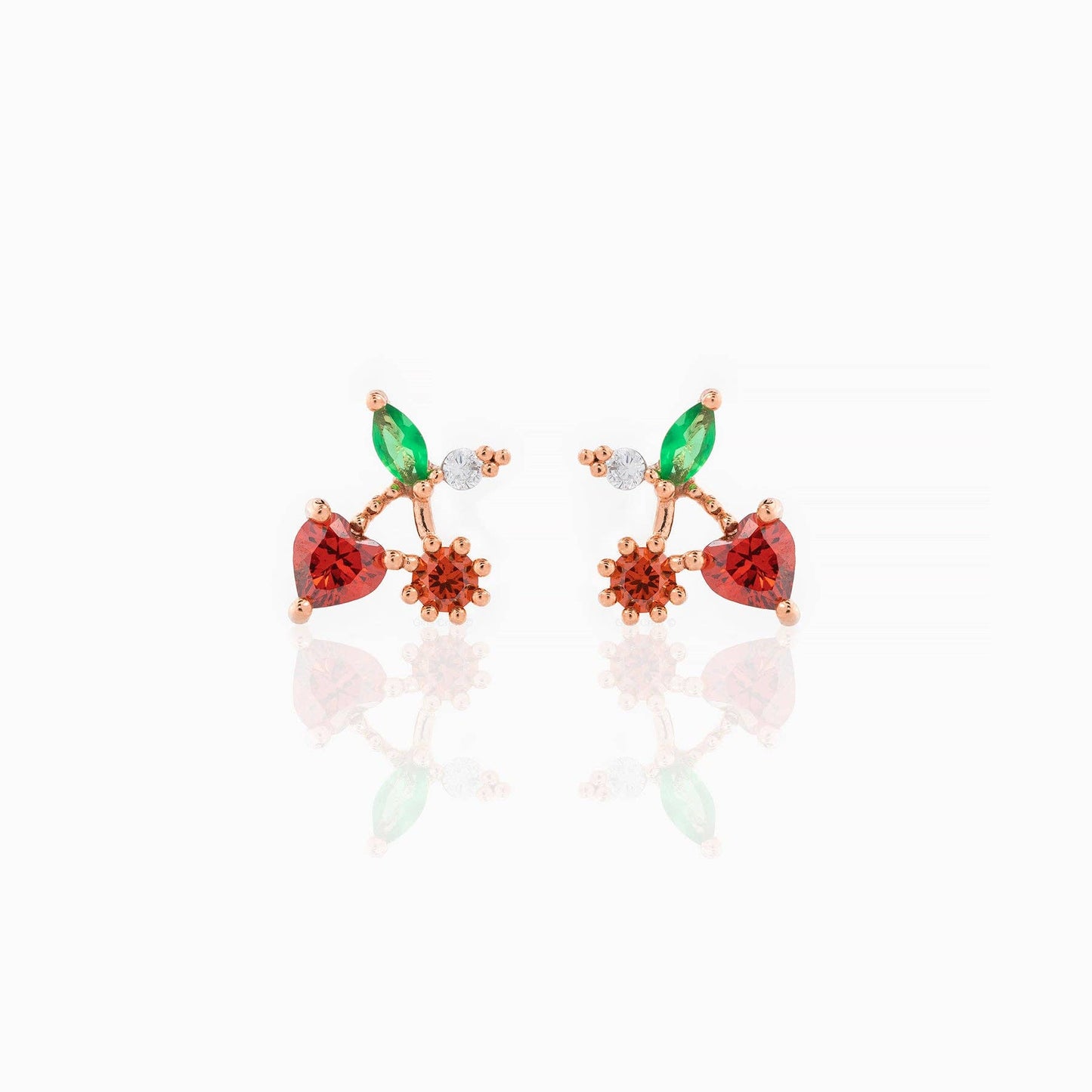 Girls Crew Cherry On Top Gold Studs