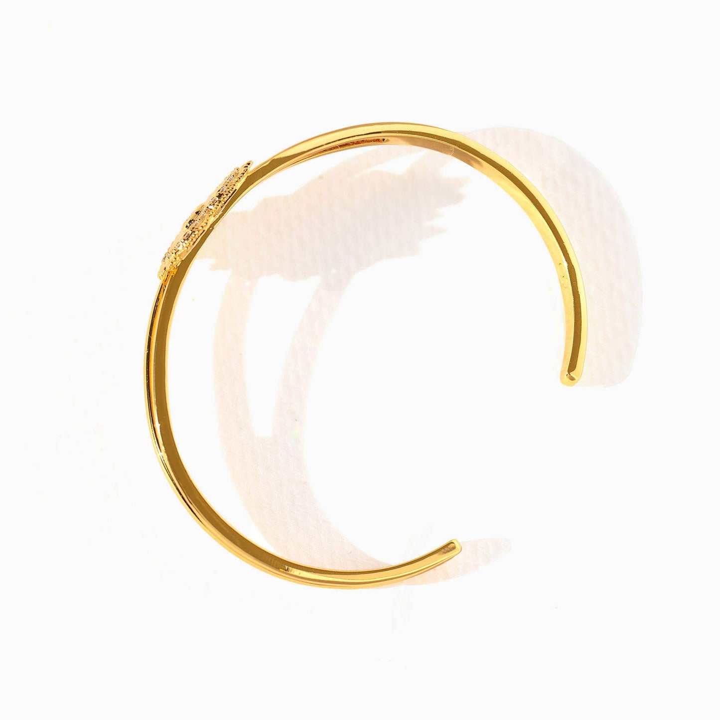 In the Name of Love Cuff Bracelet — 18K Gold Plated Heart with CZ Accents
