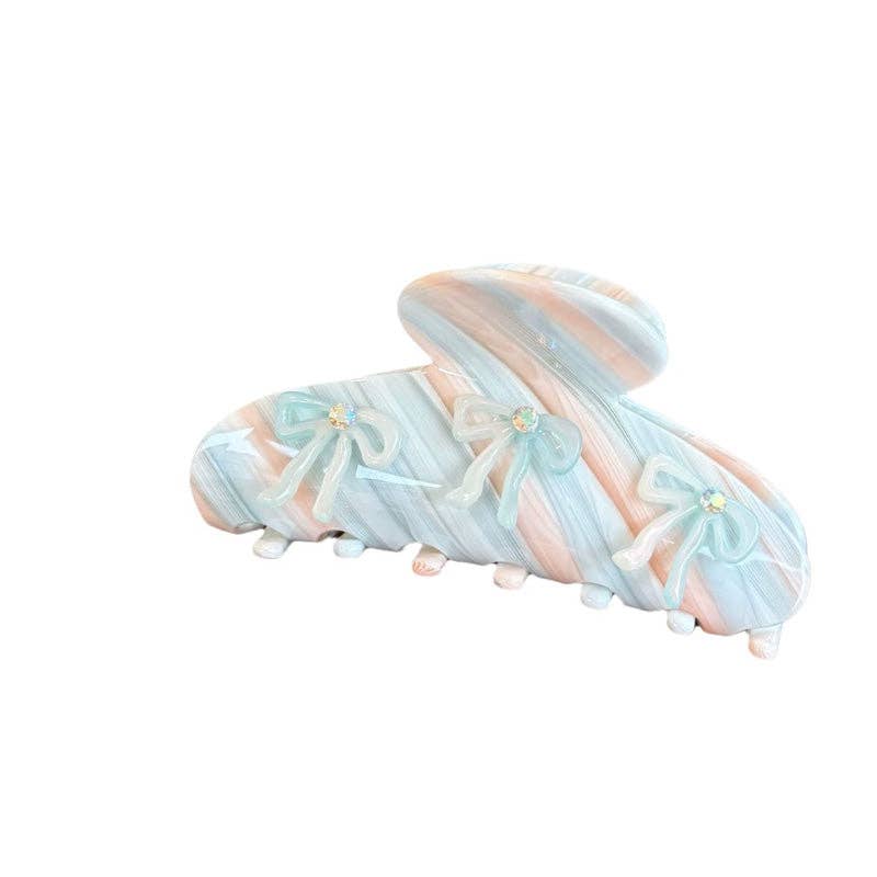 Elegant Bow Rhinestone Acetate Hair Claw DP25E893: Pink