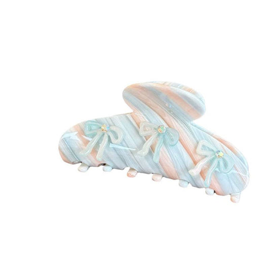 Elegant Bow Rhinestone Acetate Hair Claw DP25E893: Blue