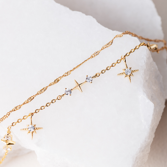 Girls Crew Wandering Stars Gold Bracelet
