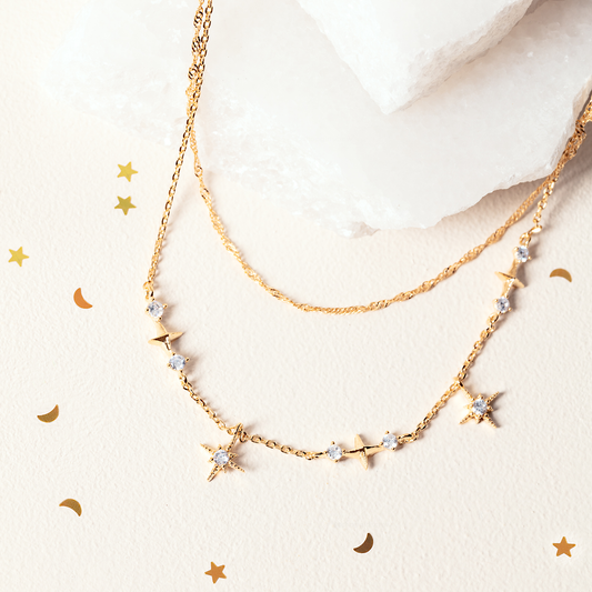 Girls Crew Wandering Stars Gold Necklace