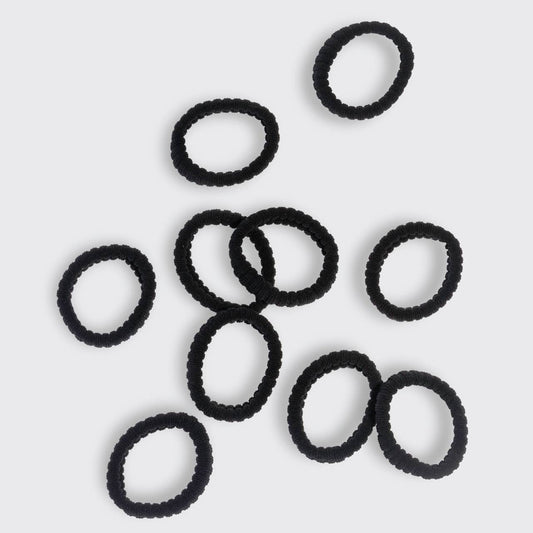 Kitsch Recycled Fabric Ribbed Hair Elastics 10pc Set - Black
