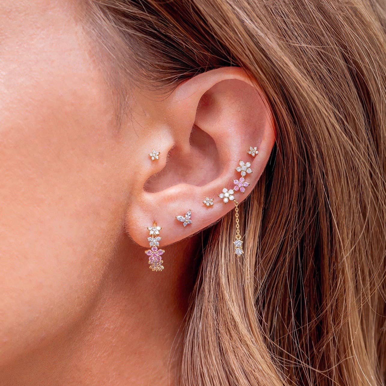 Girls Crew Teeny Tiny Star Rose Gold Studs