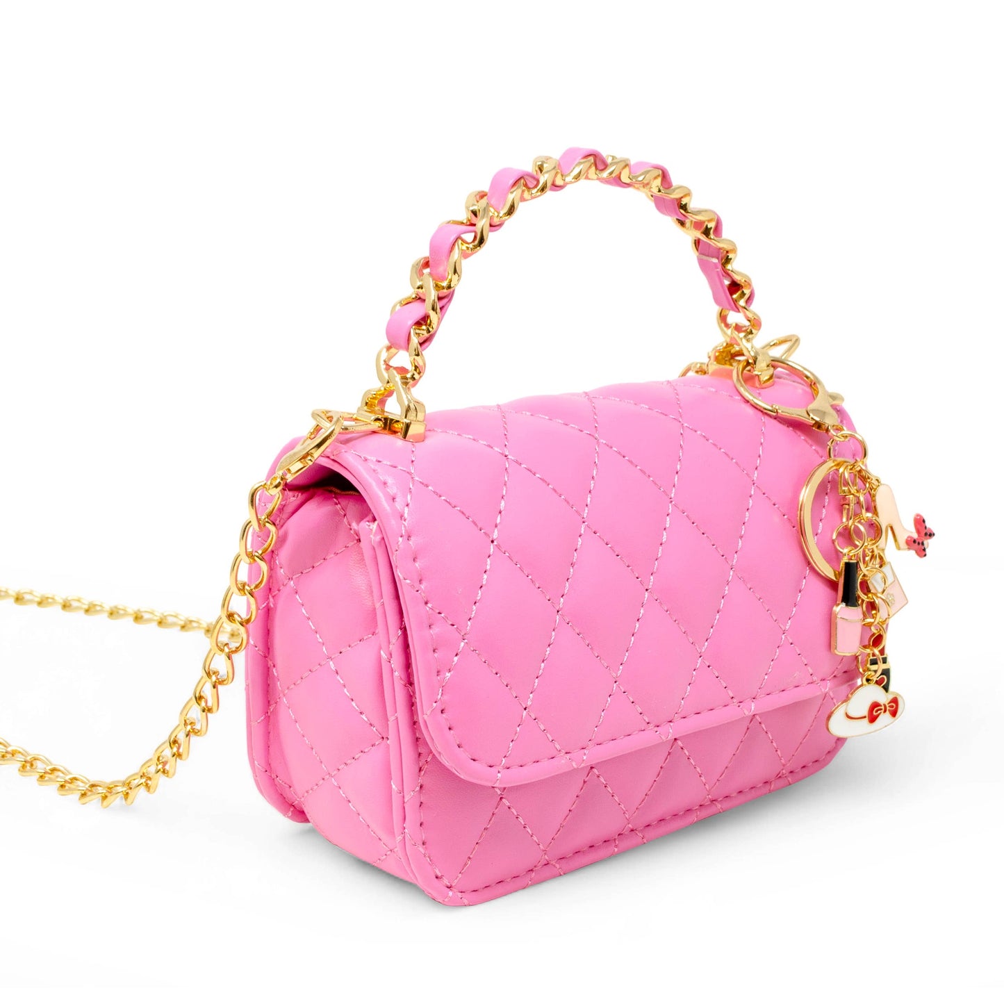 Classic Link Chain Top Handle Handbag | Hot Pink