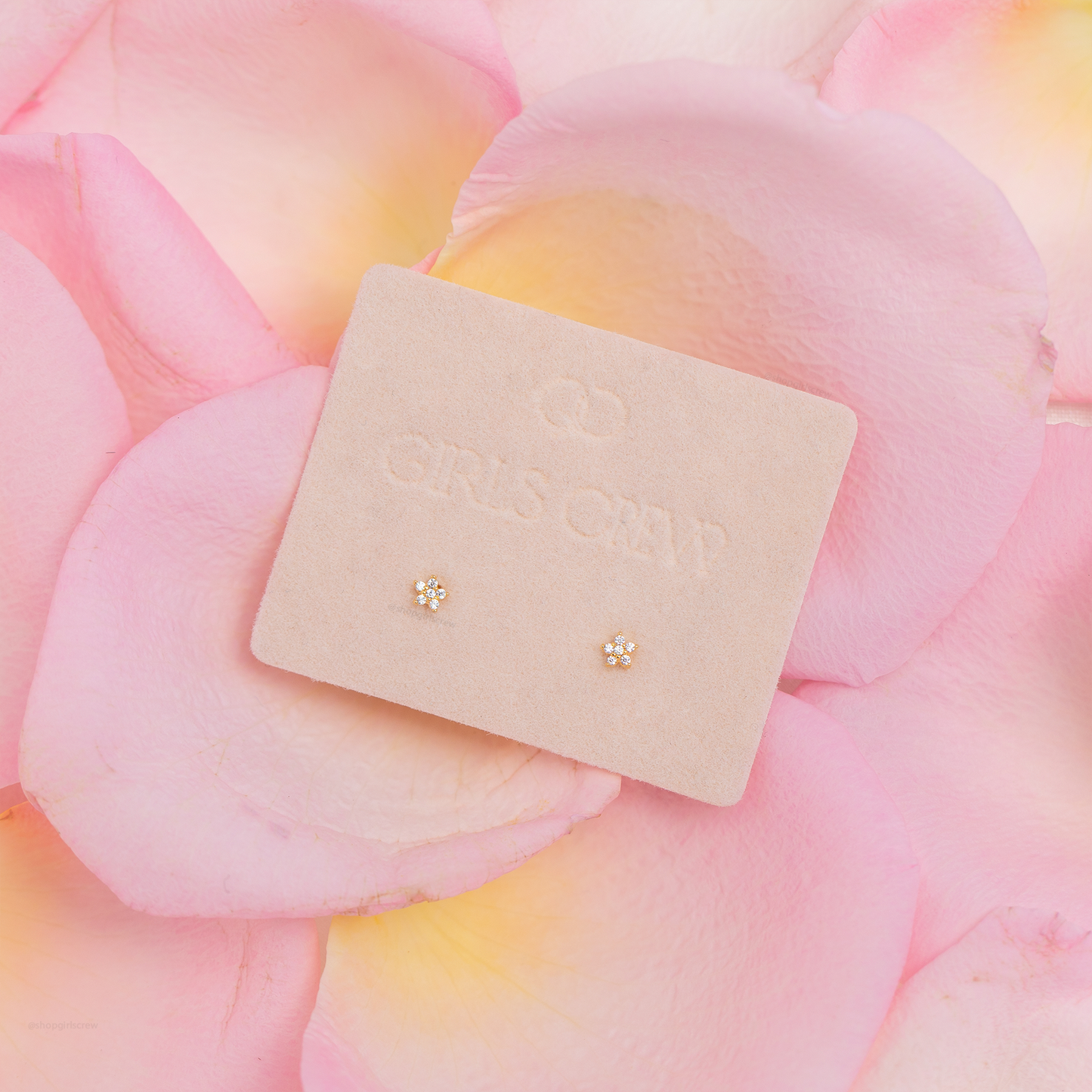 Girls Crew Teeny Tiny Star Rose Gold Studs