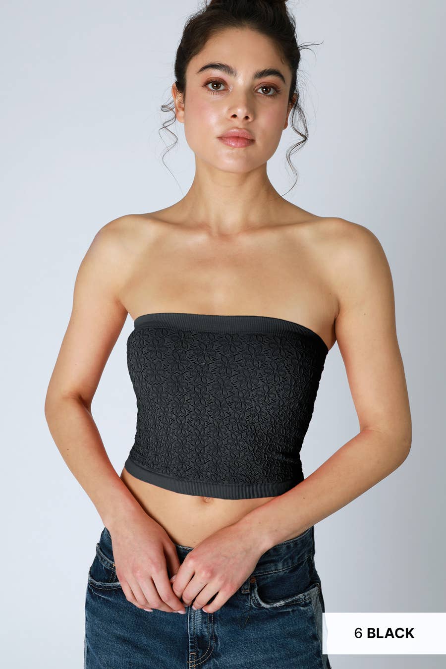 Floral Lace Tube Top | Breezy Blue