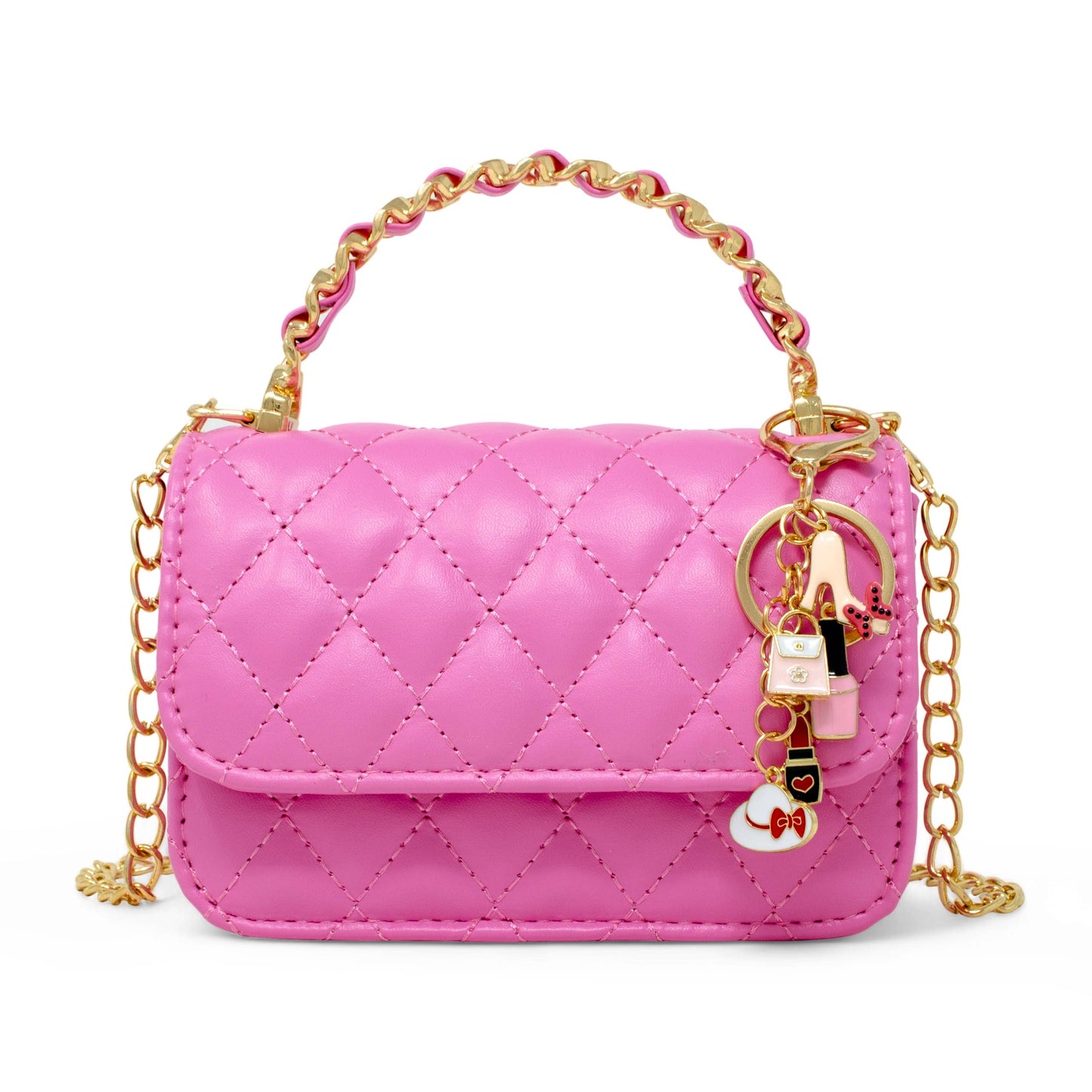 Classic Link Chain Top Handle Handbag | Hot Pink