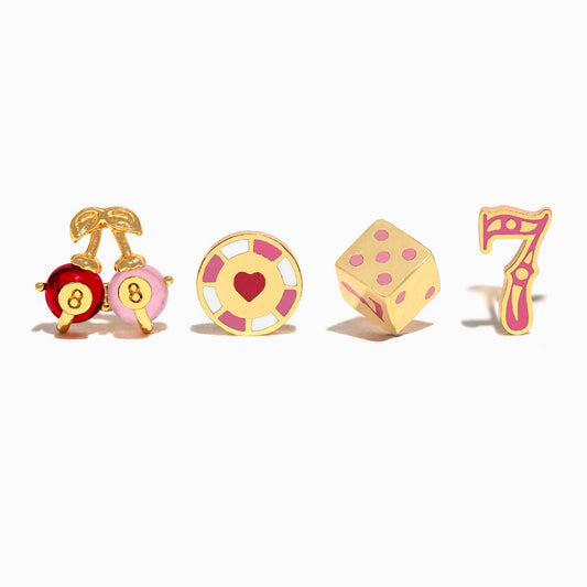 Girls Crew Feeling Lucky Gold Stud Set