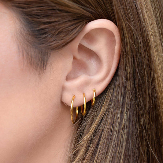 Endless Hoop Set — 3 Pairs of 18K Gold Plated Hoops