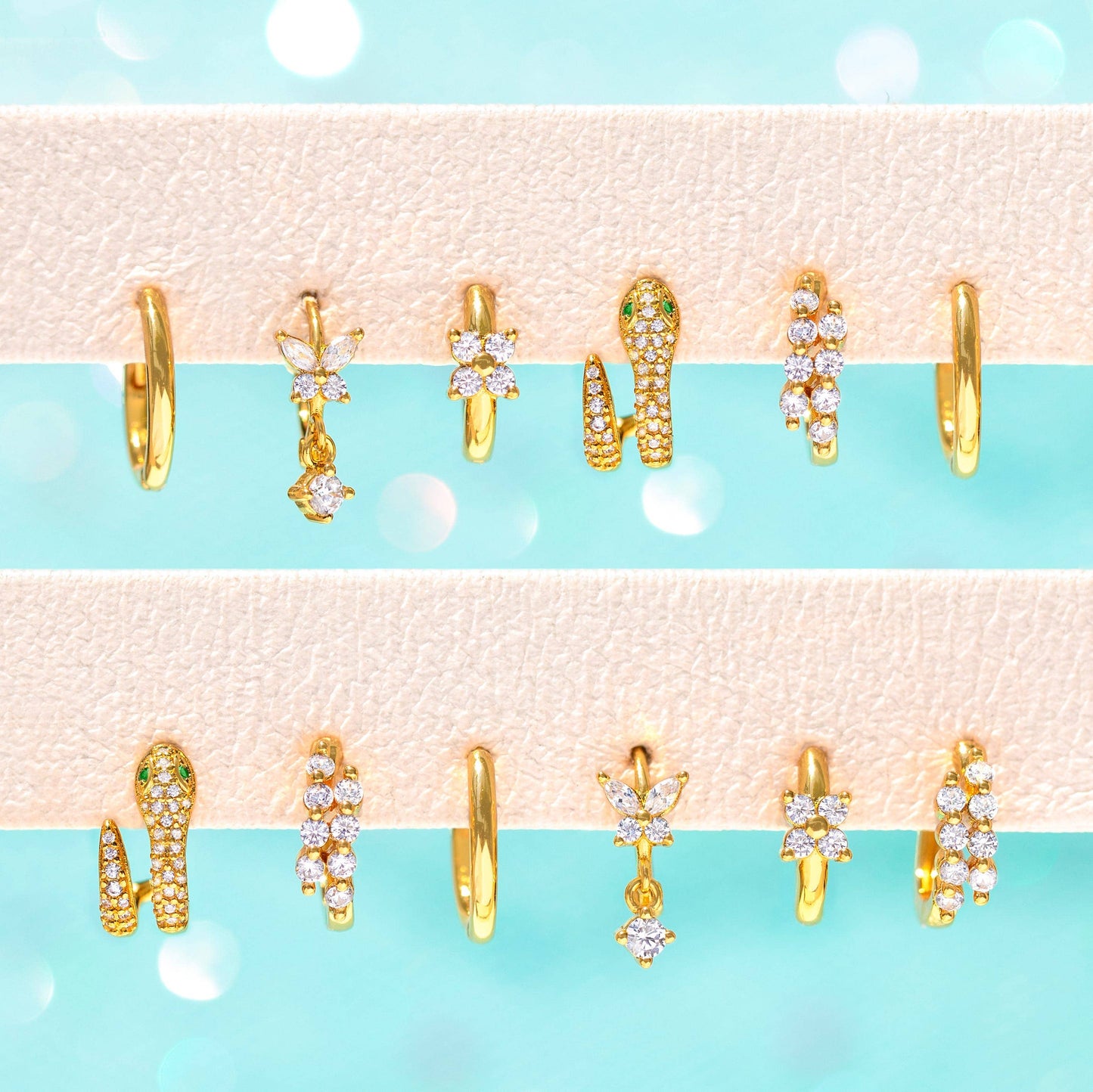 Girls Crew Mirrorball Gold Hoops