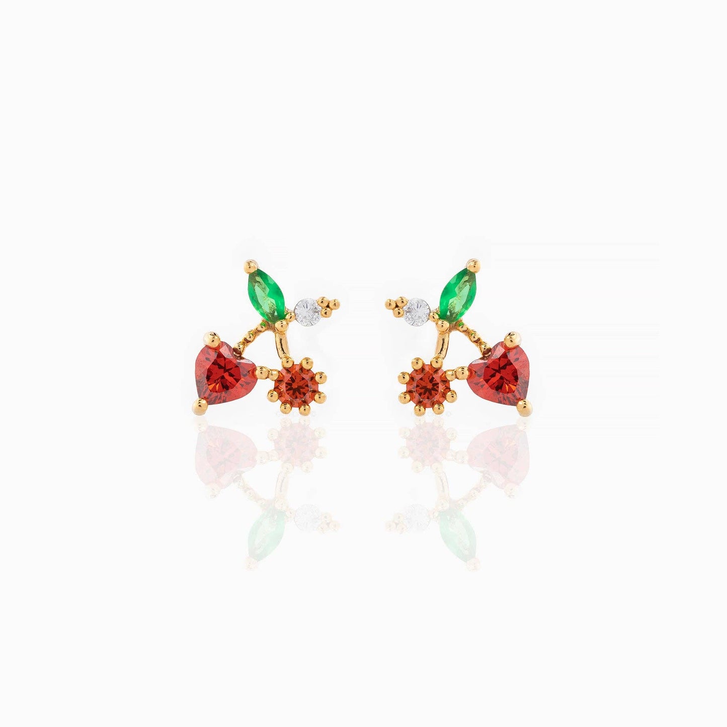 Girls Crew Cherry On Top Gold Studs