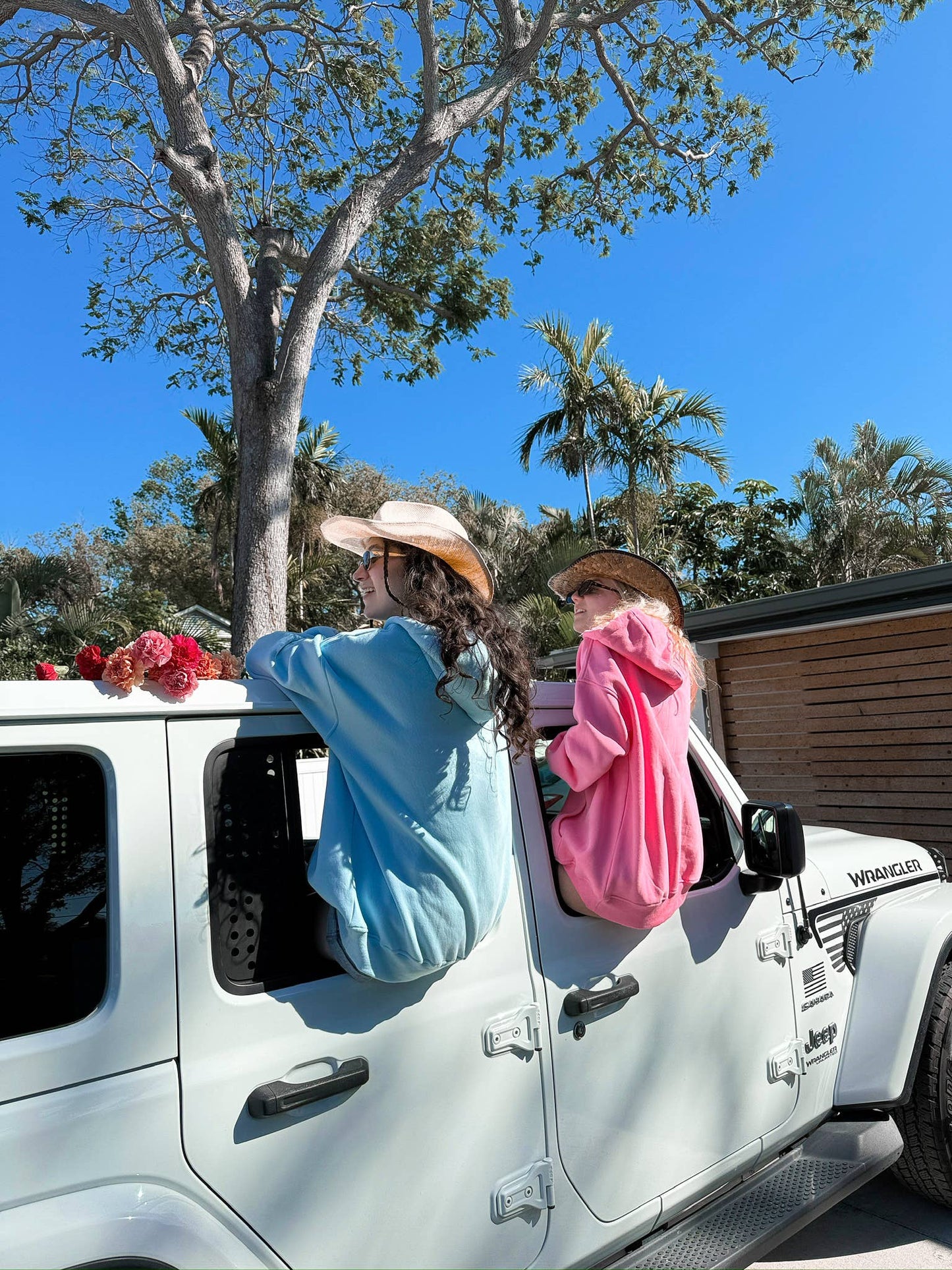 Sunkissed Coconut Varsity Embroider Hoodie | Hibiscus Pink