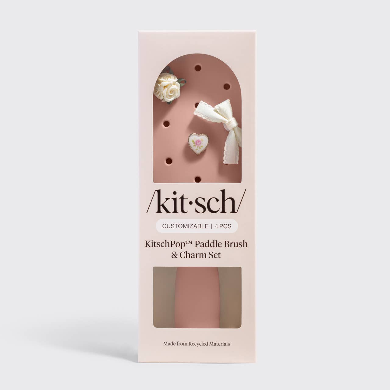 KitschPop™ Paddle Brush & Charm Set - Terracotta