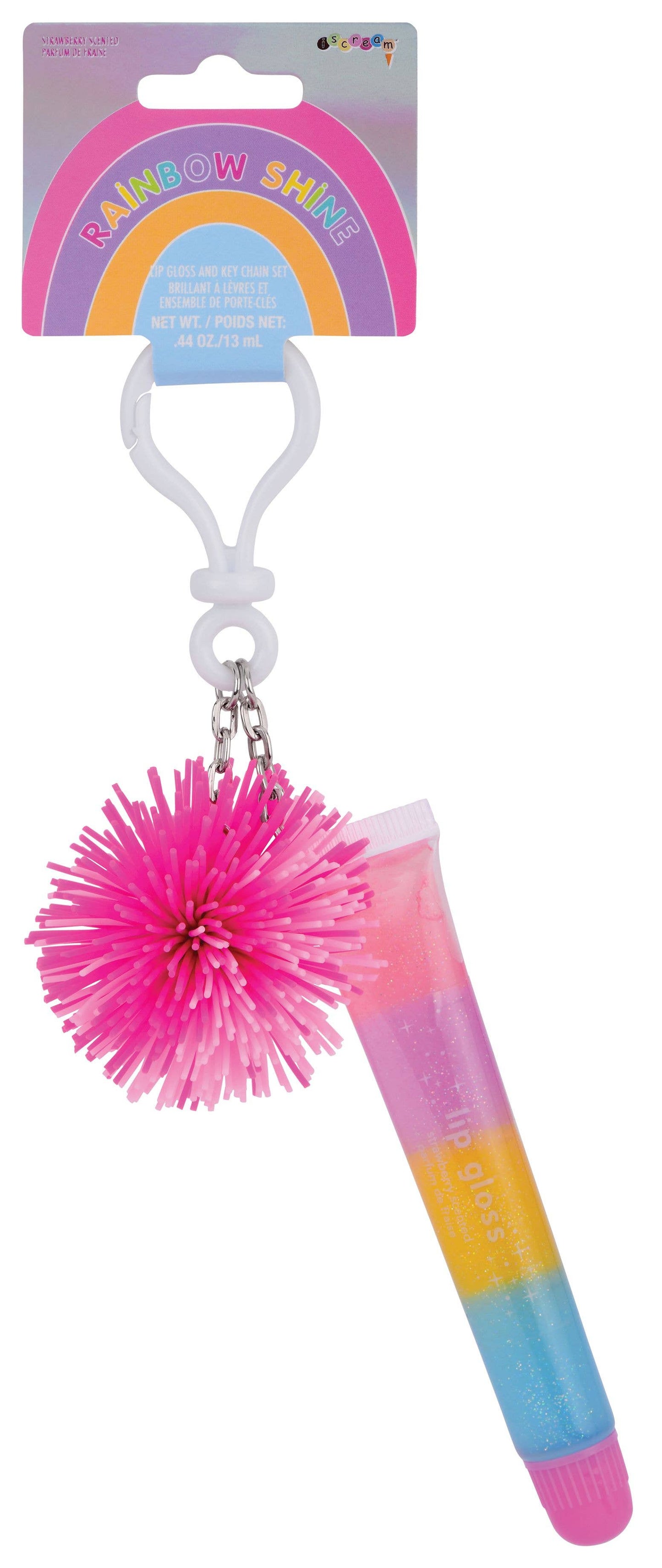 Iscream Rainbow Shine Lip Gloss and Keychain Set