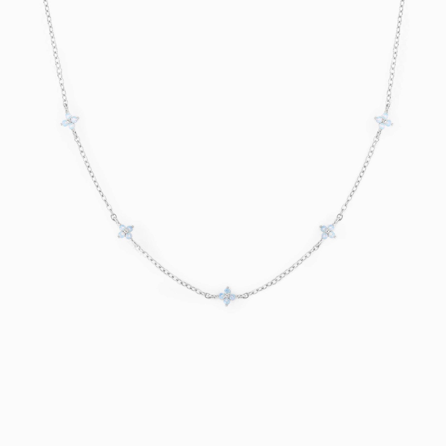 Girls Crew Blue Blossom Love Gold Necklace