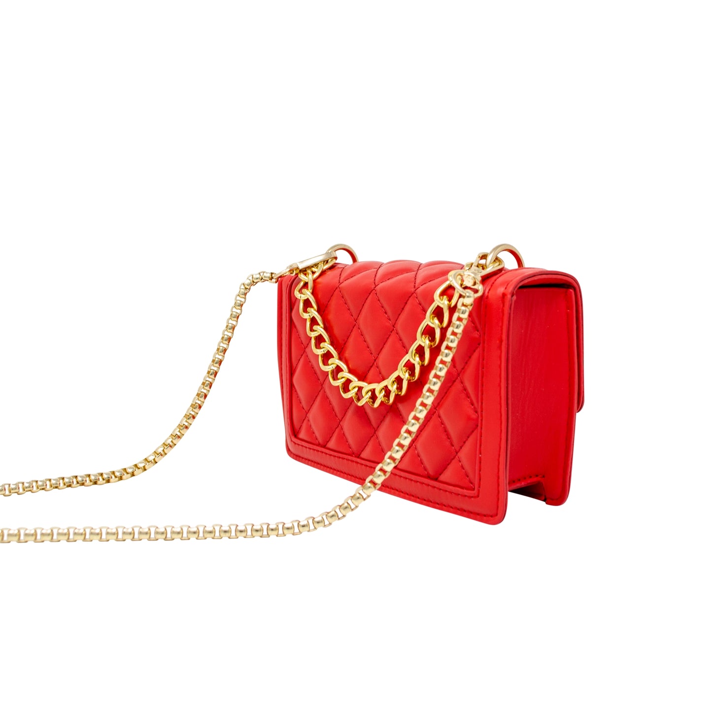 Classic Quilted Large Flap Handbag - Red