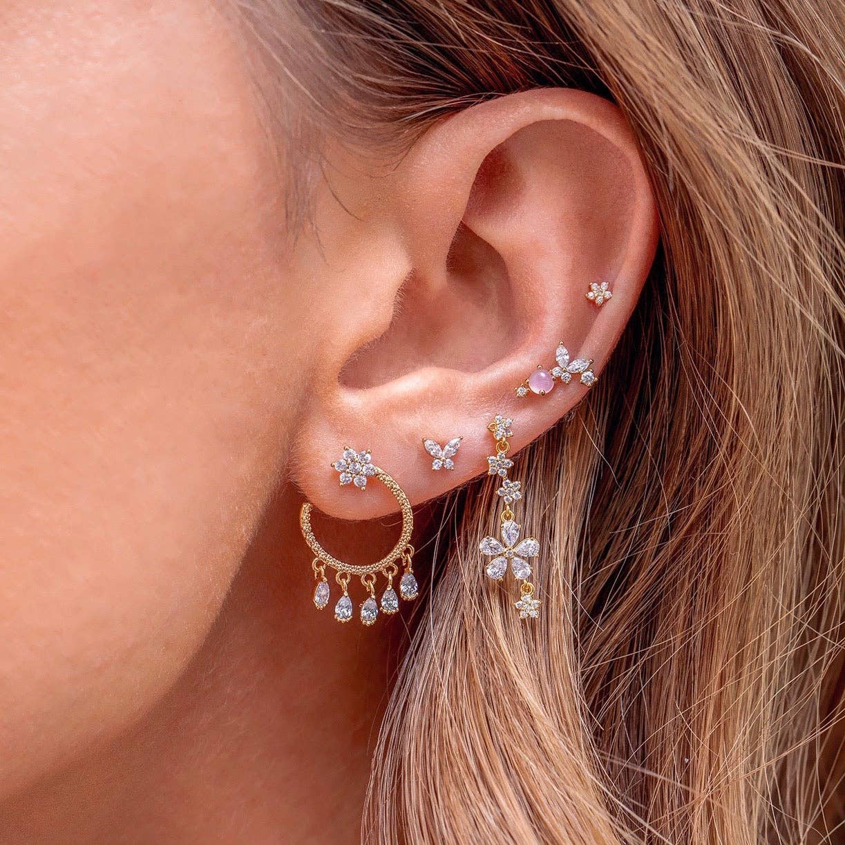 Girls Crew Teeny Tiny Star Rose Gold Studs