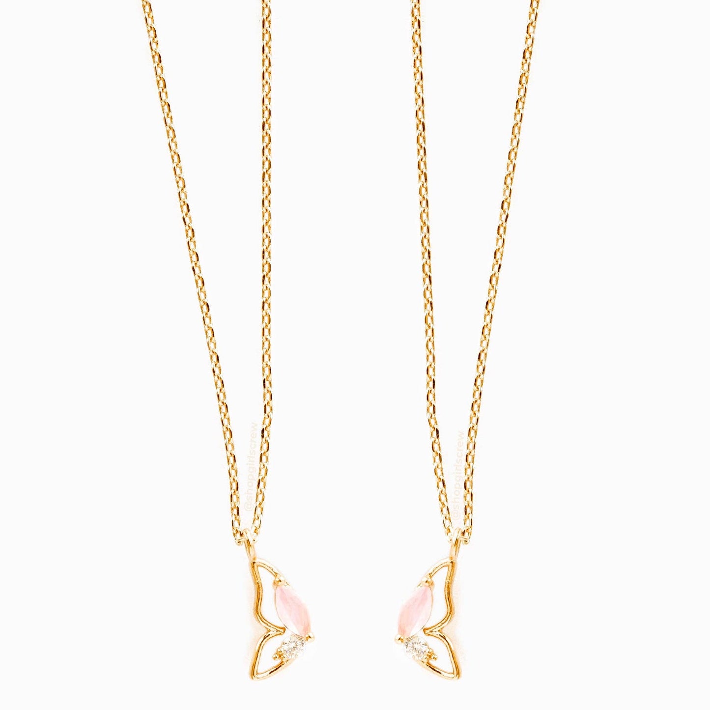 Butterfly Besties Necklace Set - Gold