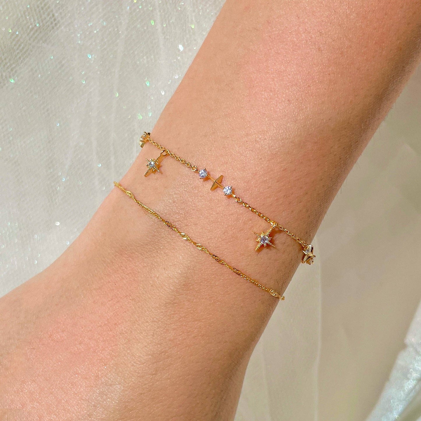 Girls Crew Wandering Stars Gold Bracelet
