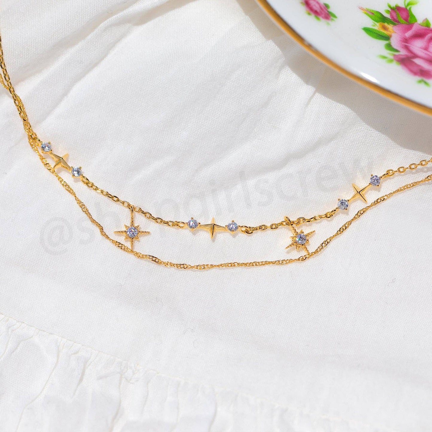 Girls Crew Wandering Stars Gold Necklace