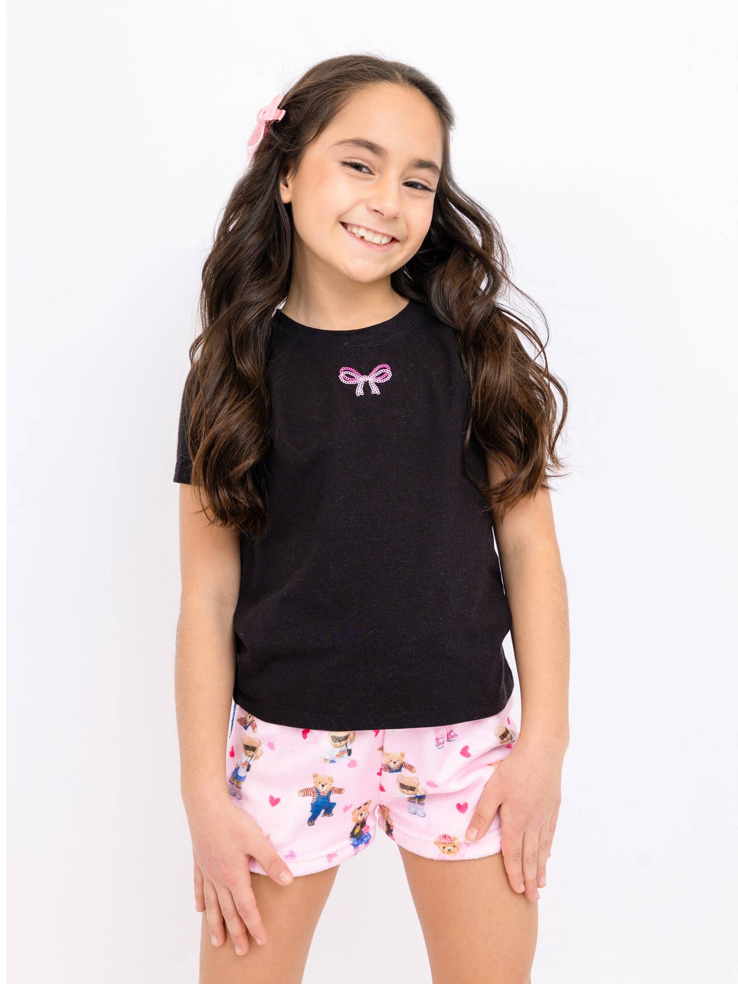 Girls Plush Loungewear Short – Teddy Bear