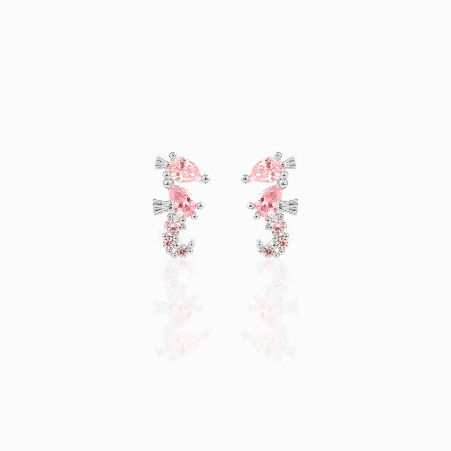 Girls Crew Sparkling Seahorse Gold Studs