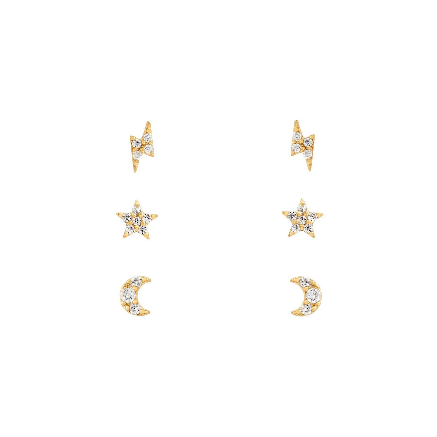 Girls Crew Teeny Tiny Galaxy Gold Studs Set