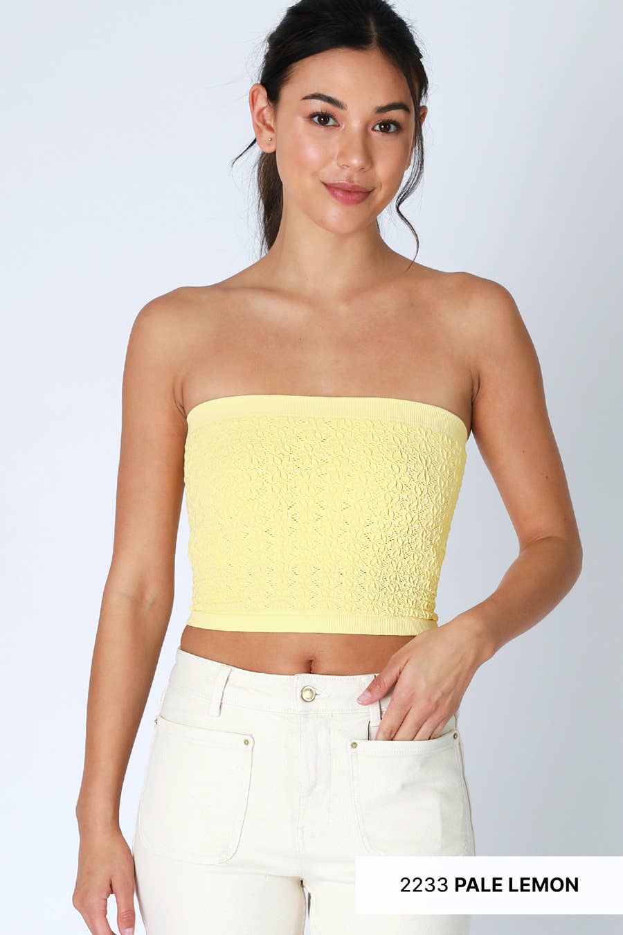 Floral Lace Tube Top | Breezy Blue