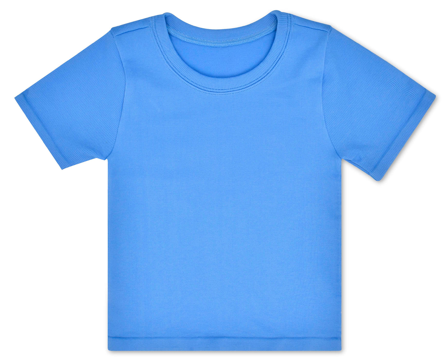 Ribbed Short Sleeve Tee | Cool Blue