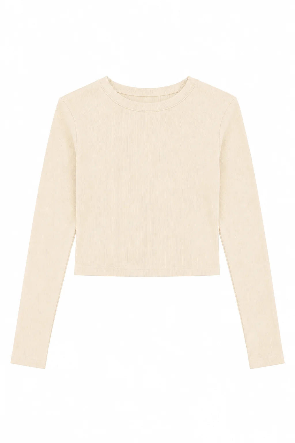 THEME NYC Bea Ribbed Long Sleeve Top - Champagne
