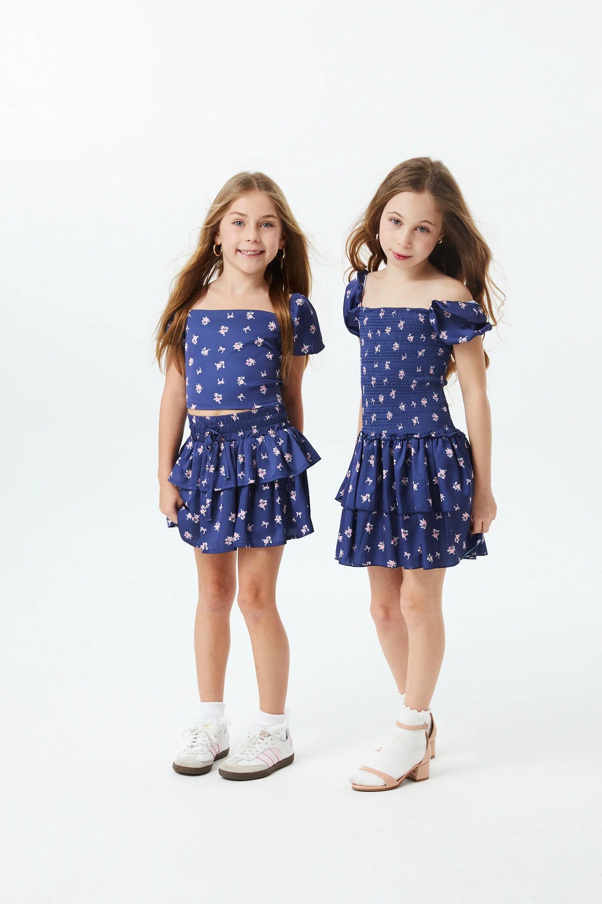 THEME NYC Willow Rose Bow Navy Satin Skort