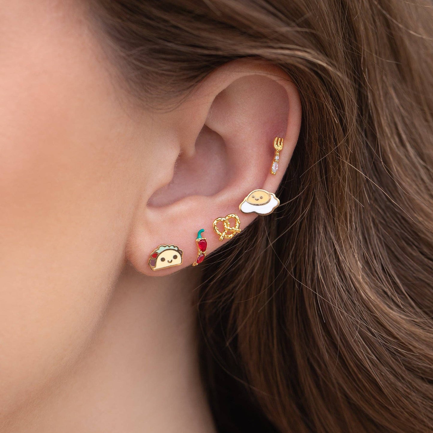 Girls Crew Knot Your Average Pretzel Gold Studs