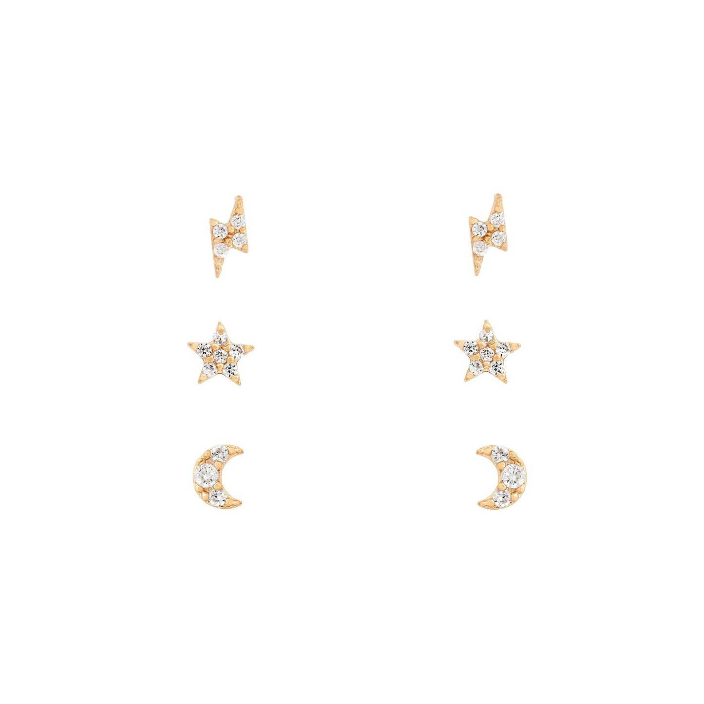 Girls Crew Teeny Tiny Galaxy Gold Studs Set